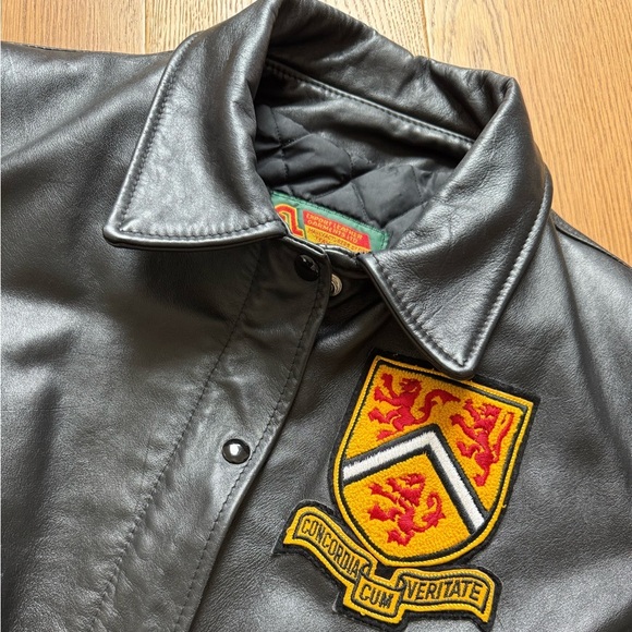 University of Waterloo 1999 Vintage Letterman Ladies Jacket - Black Leather - M - Picture 5 of 12